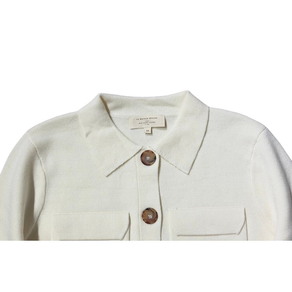 Sezane Betty Sweater Cardigan Ecru - Picture 6 of 10